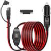YACSEJAO 3 m SAE a spina accendisigari con interruttore YACSEJAO 14AWG 12V presa accendisigari maschio a SAE adattatore a sgancio rapido cavo di prolunga di ricarica per rimorchio da campeggio pannelli solari