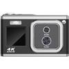 SVRITE Fotocamera Digitale con A Automatica 2,88 Pollici 4K 50MP Zoom Ottico Videocamera Fotografia Regali per Studenti-Nero Facile da Installare Facile da Usare