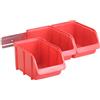 Hünersdorff Kit contenitori a bocca di lupo PP con rotaia in metallo 3 misura 3, colore rosso