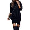 TBSCWYF Vestito Casual Donna Invernale in Maglione Abito Vita Alta Elegante in Girocollo di Orlo Svasato Abito in Maglia al Ginocchio Caldo di Moda Treccia Ritorta Vestito Donna Magliette Tinta Unita