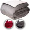Komfortec Coperta in soffice pile, 150 x 200 cm, certificata Oeko-TEX, calda coperta per divano Sherpa, spessa coperta per divano, grigio