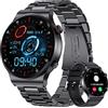 FOXBOX Smartwatch Uomo con Effettua/Risponde Chiamate,1.32HD Fitness Tracker con Notifiche Messaggi/Cardiofrequenzimetro/Sonno/300mAh,100+Modalità Sport Impermeabile Smart Watch per iOS Android Nero