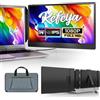 KEFEYA Monitor portatile per laptop, estensore dello schermo del laptop da 14 FHD 1080P IPS 300nit a doppio schermo, funziona con Mac Windows Android Chrome Linux, altoparlanti integrati