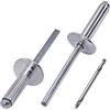 SKIR'CO (30 pezzi) Rivetti ciechi in alluminio con flangia grande 5,0 x 20 mm, mandrino in acciaio, punta da trapano inclusa