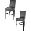 t m c s Tommychairs - Set 2 sgabelli bassi moderni modello Luisa per cucina e bar, struttura in legno di faggio colore nero, Seduta e Schienale Imbottiti e Rivestiti in pelle artificiale colore nero