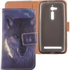 Lankashi Custodia Portafoglio in PU Pelle Caso Guscio Protettiva Cover con Porta Carte Skin Case per ASUS ZENFONE Go ZB500KG/ZB500KL 5 (Wolf)