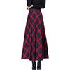 LWZDREAM Gonna a Vita Alta Donna Lunga Scozzese Lana Invernali Vintage Caldo Eleganti Pieghe A-Linea Gonna(L,Colore 1)