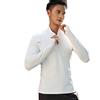 Saklifuo Maglietta da uomo a maniche lunghe con cerniera a 1/4 di protezione solare dolcevita sport invernali corsa strato base top polo, bianco, XL