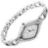 Hemobllo Orologio da polso da donna con cinturino in strass, alla moda, elegante, mini abito con strass (oro bianco), Argento e bianco, Medium, Bracciale