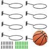 SVUPUE Supporti da Parete per Pallacanestro, 8 Pezzi Porta Palla da Basket Muro, con 16 Viti e 16 Tubi di Espansione, per Basket Calcio e Rugby, Argenteo