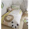 Catherine Lansfield Roarsome Animals Copripiumino, 52% Poliestere, 48% Cotone, Naturale, Set piumone 1 Piazza