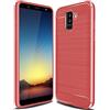 Cruzerlite Galaxy A6 Plus 2018 Custodia, Galaxy A6+ Custodia, Carbon Fiber Shock Absorption Slim Case for Samsung Galaxy A6 Plus 2018 (Red)