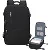 Xkdoai Zaino 40x20x25 per Ryanair, Zaino da Viaggio Aereo Bagaglio a Mano Borse Cabina Valigia Zaini Casual Unisex Borsone da Viaggio Impermeabile Casual Daypack 20L Nero