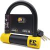 FR sécurité FR SECURITE FR120S Lucchetto a U Omologato SRA, Archetto ø18 Acciaio Temperato Doppio Blocco, Serratura Antigrimaldello Più Sicura e Resistente, Lucchetto Antifurto a U 120x125mm per Pneumatico Moto