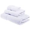 Superior Set di asciugamani in cotone egiziano massiccio, asciugamano 50,8 x 76,2 cm, asciugamano da bagno 76,2 x 139,7 cm, panno 33 x 33 cm, bianco, 3 pezzi