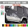 2 Adesivi Cinghiale JIMNY Defender Wrangler Cruiser Pajero 4x4 vari colori 1779