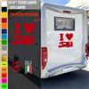 Adesivi camper I LOVE CAMPER AMOPRE PASSIONE caravan roulotte accessori cod.1823