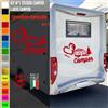 Adesivi camper AMORE PER ROULOTTE CUORE caravan roulotte accessori cod.1828