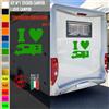 Adesivi camper I LOVE CAMPER AMOPRE PASSIONE caravan roulotte accessori cod.1823