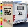 Adesivi camper HAPPY CAMPER FAMIGLIA NATURA caravan roulotte accessori cod.1821