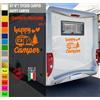 Adesivi camper HAPPY CAMPER FAMIGLIA NATURA caravan roulotte accessori cod.1821