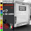 Adesivi camper IO AMO IL MIO CAMPER CUORE caravan roulotte accessori cod.1843