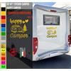 Adesivi camper HAPPY CAMPER FAMIGLIA NATURA caravan roulotte accessori cod.1821