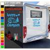 Adesivi camper HAPPY CAMPER FAMIGLIA NATURA caravan roulotte accessori cod.1821
