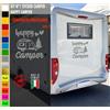 Adesivi camper HAPPY CAMPER FAMIGLIA NATURA caravan roulotte accessori cod.1821
