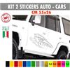 2 Adesivi Cinghiale JIMNY Defender Wrangler Cruiser Pajero 4x4 vari colori 1779
