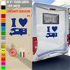 Adesivi camper I LOVE CAMPER AMOPRE PASSIONE caravan roulotte accessori cod.1823