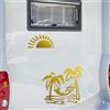 Adesivi camper MARE SOLE PALMA RELAX TENDA caravan roulotte accessori cod.1838