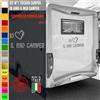 Adesivi camper IO AMO IL MIO CAMPER CUORE caravan roulotte accessori cod.1843