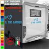 Adesivi camper IO AMO IL MIO CAMPER CUORE caravan roulotte accessori cod.1843
