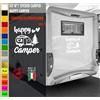 Adesivi camper HAPPY CAMPER FAMIGLIA NATURA caravan roulotte accessori cod.1821