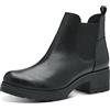 MARCO TOZZI Stivaletti Chelsea Donna in Pelle Sintetica con Tacco a Blocco, Black, 41 EU