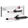 BaByliss C325E Ferro Arricciacapelli da 25mm, Satin Touch, 10 temperature, Supporto integrato, Nero e rosa