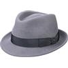 LIERYS Classic Wool Trilby Donna/Uomo - Cappello in Feltro di Lana - Fedora Estate/Inverno - Cappello da Pioggia ripieghevole (strapazzabile) - Cappello per l'esterno Grigio M (56-57 cm)