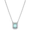 Swarovski Millenia Collana, con Zirconia Swarovski a Taglio Ottagonale, Placcata in Tonalità Rodio, Azzurro