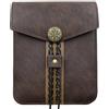 HiiFeuer Borsa da cintura medievale vintage in ecopelle, Marsupio da cintura retrò del Medioevo, Zaino laterale portatile per LARP Ren Faire (marrone A)