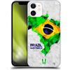 Head Case Designs Brasile Mappe Geometriche Custodia Cover dura per Parte Posteriore Compatibile con Apple iPhone 12 Mini