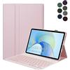 YGoal Tastiera Custodia per Lenovo Tab P12, [Italiana Layout con é.ç .§] 7 Colors Backlit Pelle PU Custodia con Rimovibile Wireless Tastiera per Lenovo Tab P12 12.7, Rosa