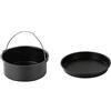 DASNTERED Accessori per friggitrice ad aria - 2 pz/set accessori per friggitrice ad aria in acciaio per pizza teglia da forno barile per Gourmia