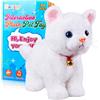 Marsjoy Bianco peluche animale gatto farcito interattivo gatto robot giocattolo, Barking Meow gattino controllo touch, animale domestico elettronico, gatto gattino giocattolo, gatto giocattolo animato per