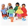 Aolso Casa delle Bambole in Legno - Set di 7 Persone e 4 Cani - Set da Gioco per Bambini