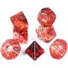 FLASHOWL Dadi in Nastro di Cristallo Trasparente D20 per Dungeons and Dragons, Giochi da Tavolo, Poliedrici per DND RPG MTG (7 Pezzi Rossi)