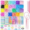 Yoosso 1503 Elastici Capelli Piccoli, Elastici Piccoli per Treccine Elastici Colorati con 40 Mollette Capelli Bambina + Scatola di Immagazzinaggio + 3 Accessori per Capelliper Bambini Donne (20 Colori)