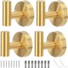 Segus Appendi Accappatoio Bagno, 4 Pezzi Appendino da Muro, Appendiabiti da Parete in Acciaio Inox, Ganci Gold per Asciugamani, Spugna per Bagno, Pennello, Accessori Bagno