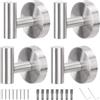 Segus Appendi Accappatoio Bagno, 4 Pezzi Appendino da Muro, Appendini Bagno in Acciaio Inox, Ganci per Asciugamani, Spugna, Pennello, Chiavi, Cappelli (Argentato)