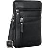 STILORD 'Brooks' Marsupio Cintura Pelle Vintage Borsello da Petto Borsa Monospalla per Uomo Donna Vintage e Borsetta Porta Cellulare per Viaggio Festival Cuoio, Colore:nero